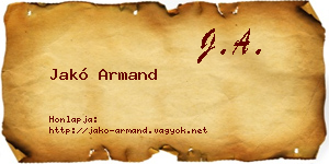 Jakó Armand névjegykártya