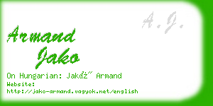 armand jako business card